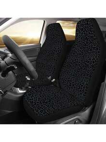 Car Seat Cover Set, Cheetah Print Pattern, Breathable Cushion Protector, Universal Fit For Car Interior Decoration - Multicolor - View 4