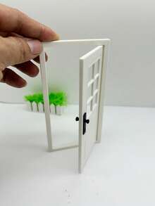 Miniature Model House Door, Reversible Left/Right Opening, Plastic Material, Double-Sided Opening Door Panel, Suitable For Mini House Decoration - 15cm Lattice Door - View 11