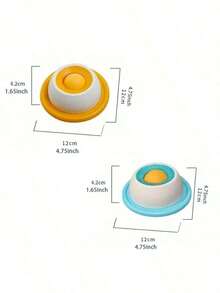 宠物舔食垫酸奶舔盘慢食碗，适用于猫狗 - 蓝白互动零食碗，促进牙齿健康和精神刺激，耐用塑料材质，宠物舔食垫，宠物零食时间，趣味宠物设计，表面光滑 - 300毫升 - 查看 3