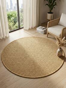 1pc, Machine Washable Premium Faux Sisal Round Decorative Rug, Faux Cat Paw Design, TPR Non-Slip Bottom, Anti-Slip, Wear-Resistant, Foldable And Easy To Store, Living Room Rug, Coaster, Available In Various Sizes, Bedroom Rug, Bedside Rug, Bathroom Rug, Simple Stylish And Elegant, Suitable For Various Scenes And Daily Use, Theme Party, Suitable For Kitchen, Bathroom, Living Room, Dining Room, Study, Bedroom And Other Entryway Decor - Camel - View 3