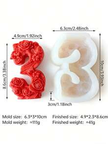 1pc Numeric Candle Mold, Easy Release, Fragrant Candle Gypsum Candle DIY Handmade Gift For Women, Silicone Mold, Anniversary, Wedding, Mother's Day, Birthday Party - A - View 12