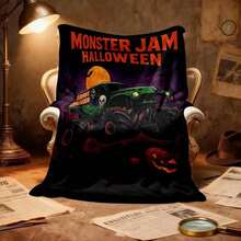 1PC 3D Monster Jam Monster Truck Cartoon Blanket, Edgy Gift For Motorsports Fans, Themed Man Cave Decor, Retro Sci-Fi Party Accent & Race Day Souvenir,Soft Throw Blanket For Home Bedroom Bed Sofa Picnic Travel Office Cover Blanket, Multiple Sizes 50x60 To 60x80 Inches - Nhiều màu 6 - Xem 5