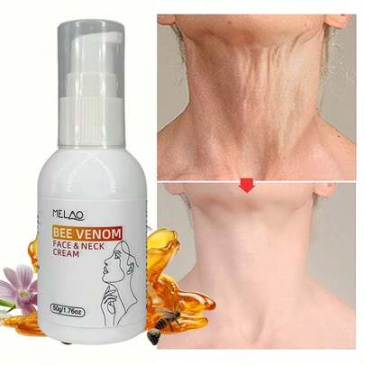  MELAO Honey Face & Neck Cream, Anti-Aging Firming Cream With Honey, Reduces Wrinkles And Fine Lines, Tightens And Lifts Skin, Makes Face And Neck Look Younger, Deep Hydration, Nourishing Formula, 50g/1.76oz