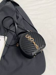 Round Design Lady Handbag Vintage PU Shoulder Bag For Women Fashion Clutch Purses Crossbody Bag Female Travel Totes - Black - View 6