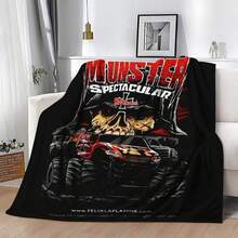 1PC 3D Monster Jam Monster Truck Cartoon Blanket, Edgy Gift For Motorsports Fans, Themed Man Cave Decor, Retro Sci-Fi Party Accent & Race Day Souvenir,Soft Throw Blanket For Home Bedroom Bed Sofa Picnic Travel Office Cover Blanket, Multiple Sizes 50x60 To 60x80 Inches - Nhiều màu 33 - Xem 3