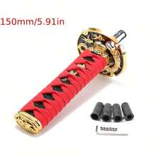 150mm/200mm JDM Samurai Sword Style Shift Knob - Universal Dust Cover Boot And Adapter, Fit For Most Manual Transmission Vehicles Like , Subaru, Etc. (Racing Style Shift Lever) - A - View 13