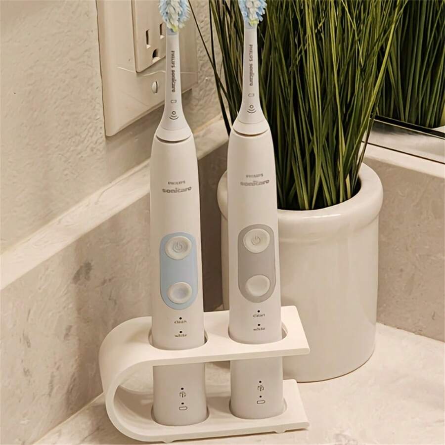 Soporte universal para cepillo de dientes eléctrico | Base antideslizante y ventilada para almacenamiento seco | Diseño minimalista moderno (disponible en ranuras individuales/dobles) - Multicolor - Ver 1