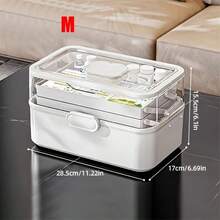 Caja de almacenamiento de medicamentos de múltiples capas de gran capacidad - Botiquín de primeros auxilios espacioso, material de plástico duradero, adecuado para el hogar y la residencia, excelente organizador de medicamentos - Multicolor - Ver 5
