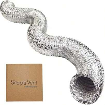 Snap To Vent Aluminum Dryer Hose 4 Inch Diameter X 8 Feet Long