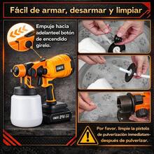 800ml Pistola Para Pintar 550w Inalámbrica Con 2 Baterías - Amarillo - Ver 4