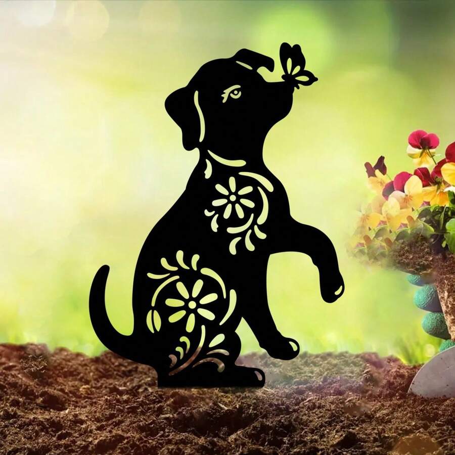 CIFbuy 1 PC High-Quality Black Metal Dog Garden Ground Plugs, Outdoor-Friendly, Easy To Use, Great Personalized Gifts. - Multicolor - View 1