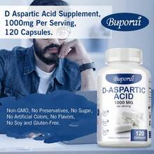 BUPORAI D-Aspartic Acid (DAA) 1000mg - Absorption, Support Brain Function, Boosts Natural Energy, Maintain Vitality, Non-GMO  - 120pcs - One Bottle-trial Stage - View 7