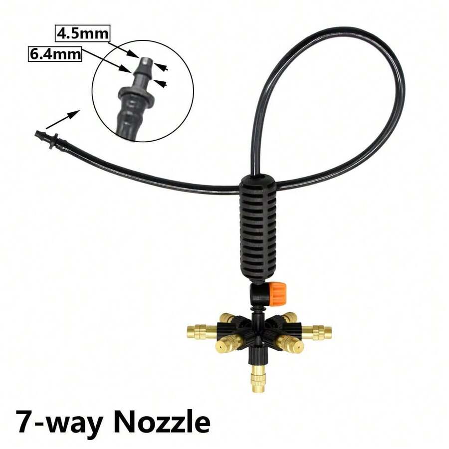 de riego por atomización para invernadero de jardín, Kit de rociador de plástico y latón ajustable de 5/6/vías, humidificación, refrigeración, desempolvado 8MN8 - E - Ver 1