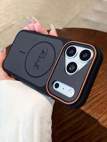 个性化DIY姓名奢华哑光磁吸无线充电手机壳,适用于 17 Pro Max、17 Pro、17、16 Pro Max、13、14、15 Pro Max,防摔防震保护后盖 - 黑色 - 查看 3