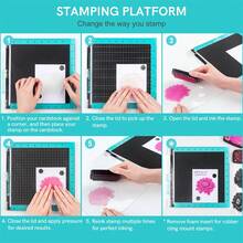 Stamp Positioning Tool; It Allows You To Precisely Position Images So You Can Create Perfect Impressions Every Time. Quickly And Easily Make Identical Cards And Projects. Can Be Used With Rubber Stamps Or Clear Stamps With A Foam Pad. Package Includes: 1 Stamp Platform, 1 Foam Pad, 2 Magnets - A - View 3