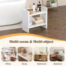 High-Quality Adjustable Desktop Organizer Display Rack, Office Supplies Desk Storage Box, Cosmetic Organizer, Office Storage Rack, Wooden Display Stand, Freestyle Double H-Shaped Multifunctional Desktop Organizer, Desk Storage Box, Office Storage Rack - Modular Design. Suitable For Offices, Schools, And Homes. Serves As Both Home Decor And A Thoughtful Office Gift For Friends, Boosting Work Efficiency. Perfectly Displays Books, Skincare Products, Or Decorative Items. Adds Both Practicality And Style To Your Workspace! - 白色 - 查看 4
