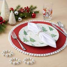 12 Pcs Pearl Napkin Rings Gold Napkin Rings Bulk Gold Napkin Holder For Formal Dinner Reception Party Banquet Table Decor And Daily Usedjj - Gold - View 4