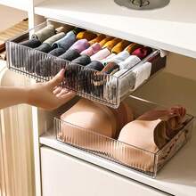 1pc Invisible Drawer-Style Desktop Storage Box (Contains Three Megabyte Stickers) - White - View 5