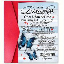 A Paper Greeting Card With Red Envelope, From Mother To Daughter - A Heartfelt Birthday Card With Butterfly Design - A Note Of Love Suitable For Any Occasion - From Mom To Daughter - Multicolor - View 7
