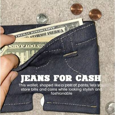 Nueva billetera de mezclilla creativa mini - Monedero plegable con forma de pantalones vaqueros de mezclilla - Expresando un juego de pareja romántica diabólica - Regalo de gato - Para ella - Para él - Navidad - Juguete - Demonio - Interactivo - Juego de fiesta - Juego - Yo juego - Juguetes de costura Juguetes de viaje Juguetes de aula Juguetes Fidget Mini Juguetes de baño Artículos de navidad Pelota antiestrés Regalo de cumpleaños - Regalo de vacaciones - Regalo perfecto