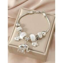 1pc Animal, Insect, Flower & Heart Shaped Pendant Personalized Luxurious Stylish Bracelet (Without Box) Valentines - Bạc 2 - Xem 1