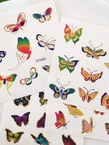 4 Tờ Hình Xăm Tạm Thời Hình Bướm Mạ Vàng & Nhiều Màu Sắc, Với Màu Sắc Rực Rỡ & Thiết Kế Bướm Viền Vàng Tinh Tế, Không Thấm Nước & Bền Màu, Dễ Dán, Lý Tưởng Cho Các Bữa Tiệc, Kỳ Nghỉ & Sử Dụng Hàng Ngày, Tạo Nên Vẻ Ngoài Sống Động & Phong Cách - Nhiều màu - Xem 9
