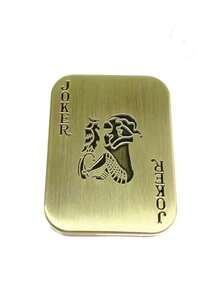 1个全金属创意，合金EDC按压式硬币，AK扑克牌造型推拉式陀螺，成人减压指尖玩具 - 銀色 - 查看 1