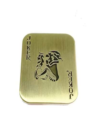 1 قطعة من الأجهزة الإلكترونية المعدنية الإبداعية للتخفيف من التوتر، عملة نقر من السبائك المعدنية، شكل بطاقة البوكر AK دافع الزلاجة، لعبة تخفيف التوتر للبالغين