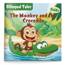 Bilingual Classic Fable "The Monkey And The Crocodile" – Cleverness & Trust Theme, Inspirational Family Reading Gift - Classic Moral Tale - View 2