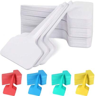 100 Nhãn Cây Nhựa Màu Trắng Hình Chữ T, Thẻ Cắm Cọc Vườn, Chống Thấm Nước, Biển Đánh Dấu Cây Có Thể Tái Sử Dụng, Dùng Cho Cây Trồng Trong Nhà, Ngoài Trời, Vườn ươm, Chậu Cây và Hạt Giống