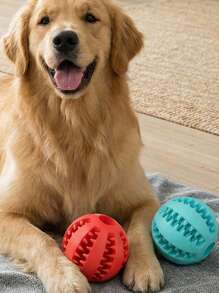 PETSIN 1入組狗狗編織繩結玩具球，帶手柄，堅固耐咬的玩具球，適用於咀嚼訓練，拉扯玩具，接力賽玩具，擲取玩具 - 彩色 - 查看 2