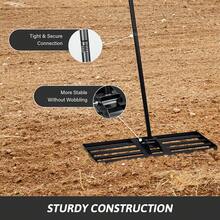 Crystals Lawn Leveling Rake With 75" Steel Extended Handle – Heavy Duty Garden Lawn Tool - Leveling Rake - View 4