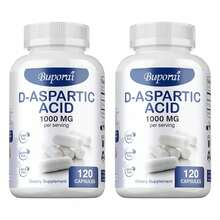BUPORAI D-Aspartic Acid (DAA) 1000mg - Absorption, Support Brain Function, Boosts Natural Energy, Maintain Vitality, Non-GMO  - 120pcs - 兩瓶更優惠 - 查看 10