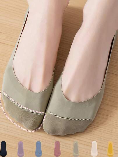 1/5/10双夏季超薄透气女士纯色防滑隐形船袜