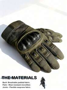 Full Finger Tactical Gloves With Touchscreen Fingertips, Hard Knuckle Protection Outdoor Tactical Gloves For Men, Suitable For Camping, Hunting, Airsoft, Outdoor Work, Cycling, Motorcycle Accessories - Multicolor - View 2