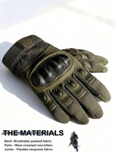 Full Finger Tactical Gloves With Touchscreen Fingertips, Hard Knuckle Protection Outdoor Tactical Gloves For Men, Suitable For Camping, Hunting, Airsoft, Outdoor Work, Cycling, Motorcycle Accessories