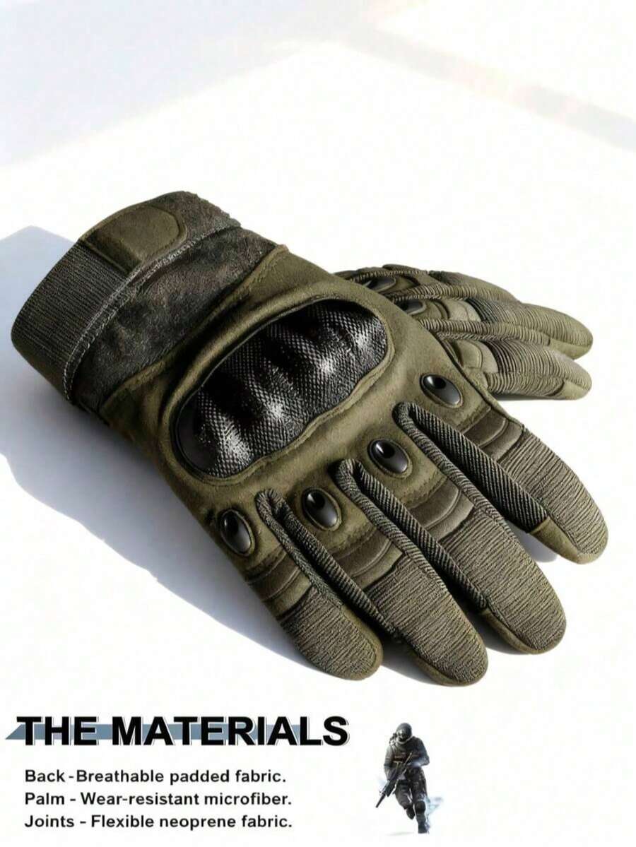 Full Finger Tactical Gloves With Touchscreen Fingertips, Hard Knuckle Protection Outdoor Tactical Gloves For Men, Suitable For Camping, Hunting, Airsoft, Outdoor Work, Cycling, Motorcycle Accessories