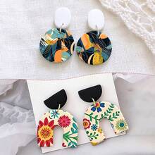 Floral Pattern Clay Transfer Paper For Polymer Bohemian Leaves Clay Transfer Retro Water Transfer Sheets Jewelry Making Earrings DIY Polymer Enamel Pottery Enamel Tools Art - 1Pc - View 8