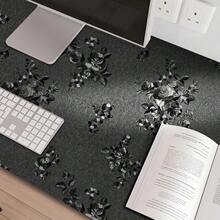 1 Rolle Vintage schwarzes Blumenmuster abnehmbares Vinyl Tapete, geeignet für Zimmer, Badezimmer, Bar, Schlafzimmer, TV Hintergrund, Schrank, Schublade, Tischplattendekoration, DIY Tapete, 45cm*1000/500/300/100cm - Schwarz - Übersicht 15