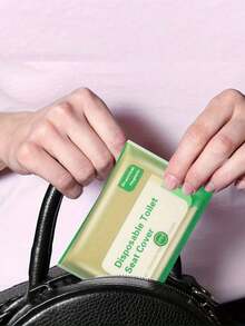 一次性马桶座垫 - 10 包（共 80 张） - 卫生防水，旅行必备，适用于公共卫生间、酒店和露营 - 彩色 - 查看 6