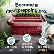 1/2 Cup Silicone Freezer Molds, Storing Soups, Sauces, Juices, Desserts, Smoothie Prep And More, Freezer Portion Molds For Meal Prepping - Cranberry - 2 - Pack - 蔓越莓 + 2 包裝 - 查看 3