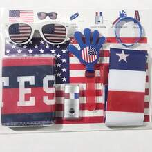 1 Set Bufanda y Brazalete con Banderas Nacionales de USA, Canadá y México para la Copa Mundial 2026, Suministros de Fiesta de Animación de Fans, Pintura Facial - Multicolor - Ver 7