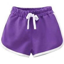3 Pack Little Big Girls Running Athletic Cotton Shorts Toddler Kids Workout Dance Dolphin Short - C07-black-grey-rose-navy (4pcs) - View 10