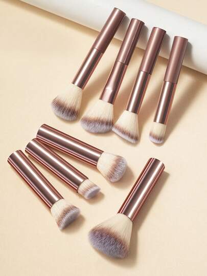 8-Piece Premium Beginner Professional Makeup Brushes – Multi-Functional Brushes For Setting Powder, Highlighter, And Concealer; Lightweight And Portable; Ideal Daily Makeup Tools For Beginners