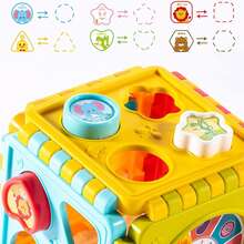 Juguete Niños Didáctico Educativo 6en1 Cubo Actividades Bebé,Bloques de construcción numéricos de cubo de seis caras educativos para niños - Juguete de educación temprana para bebés de 0 a 3 años - Amarillo - Ver 5