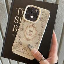 1pc TPU Material Retro Palace Style Floral Bow Swan Pattern Phone Case Compatible With Iphone 17 Pro Max/17/16 Pro Max/15/13/12/11, S20 FE/A15/S24/A55, Note 11/12/13 Pro, Full Coverage Anti-Drop Soft Protective Phone Cover - White - View 2