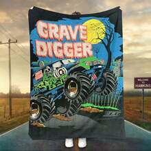1PC 3D Monster Jam Monster Truck Cartoon Blanket, Edgy Gift For Motorsports Fans, Themed Man Cave Decor, Retro Sci-Fi Party Accent & Race Day Souvenir,Soft Throw Blanket For Home Bedroom Bed Sofa Picnic Travel Office Cover Blanket, Multiple Sizes 50x60 To 60x80 Inches - Multicolour 28 - View 2