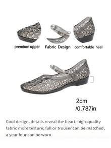 Women's Flat Sandals, Black Elegant Jelly Pearls Fashion Casual Beach Vacation, Spring/Summer - Black - View 7