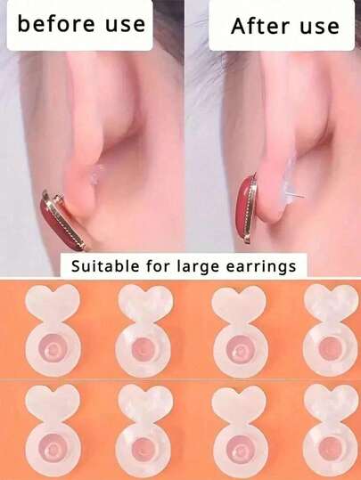 Silicone Earring Backs - Invisible Earring Backs, Ear Plugs, Earring Backs, Suitable For Drooping Ears, Heavy Earrings, Jewelry Accessories, Earring Safety Backs