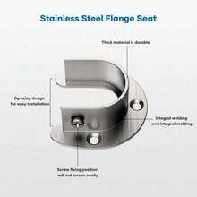 4pcs/Set Heavy Duty Stainless Steel Closet Rod - Strong Support For Closet Rods And Curtains - Includes Screws - A - View 12